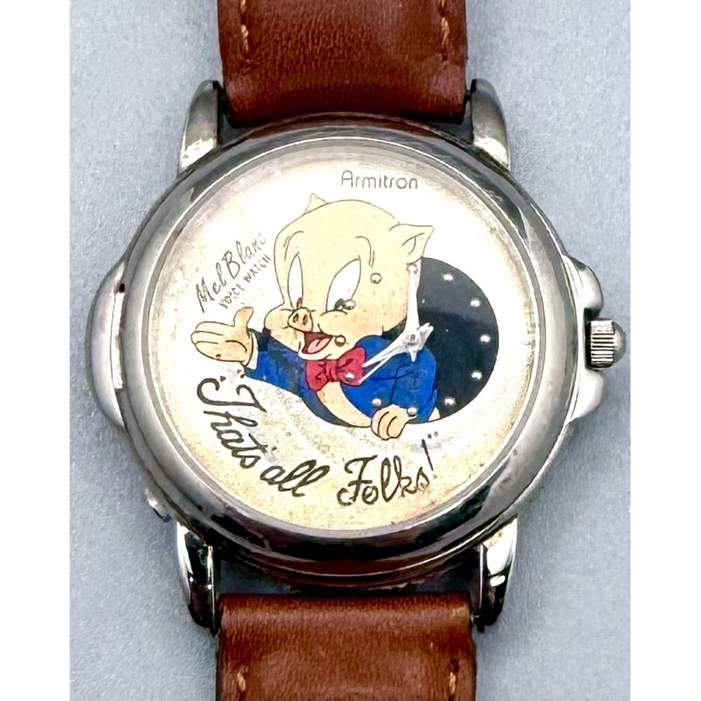 Vintage Armitron Porky Pig Mel Blanc Voice Watch Looney Tunes Untested Repair